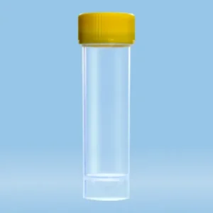 德国SARSTEDT莎斯特 25ml 螺旋盖离心管(货号:60.595.243)裙边锥形底/聚丙烯(PP)无菌透明/黄色HD-PE预组装盖/500个/包