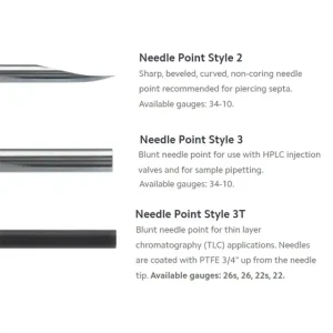 7804-12 HAMILTON 汉密尔顿实验室针 21 gauge 小 Hub 可移除针头(PN:7804-12)